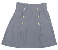 Šedofialová paper bag sukňa s gombíkmi SHEIN