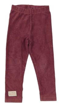 Vínové rebrované zamatové legíny s nášivkou morrisons