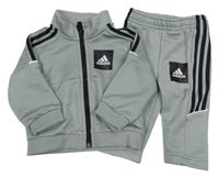 2Set - šedá funkční sportovní propínací mikina + tepláky Adidas