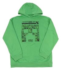 Zelená mikina s Minecraft a kapucí