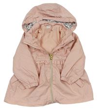 Ružová plátenná jarná bunda s kapucňou H&M