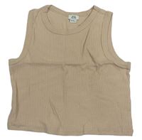 Béžový rebrovaný crop top River Island