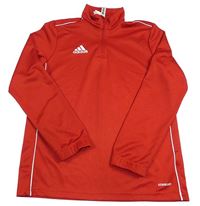 Červená športová funkčná mikina s logom Adidas