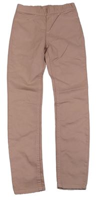 Starorůžové elastické skinny kalhoty H&M