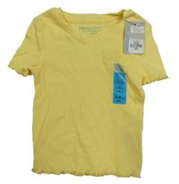 Žluté žebrované tričko Primark