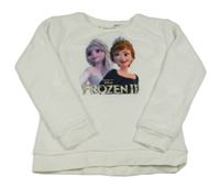 Biela chlpatá mikina s Frozen zn. H&M
