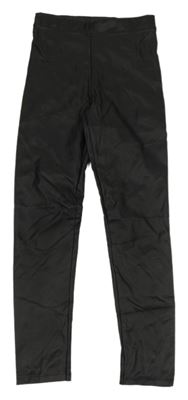 Černé legíny koženkového vzhledu H&M