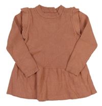 Staroružový rebrovaný sveter s volánikmi George