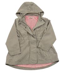 Hnedá šušťáková jarná parka s kapucňou Bhs