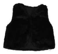 Čierna kožušinová podšitá vesta George