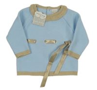 Nové - Svetlomodrý sveter so stuhou