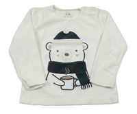 Bílé sametové triko s medvědem C&A