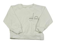 Biela ľahká mikina s dinosaurami Shein