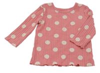 Lososové puntíkaté žebrované triko George