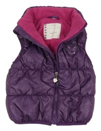 Fialová šusťáková zateplená vesta se srdcem Zeeman