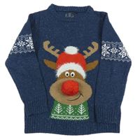 Tmavomodrý svetr se sobem Next