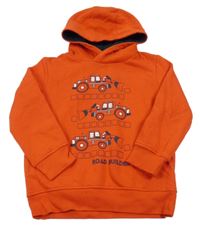 Červená mikina s nakladači a kapucí Topolino