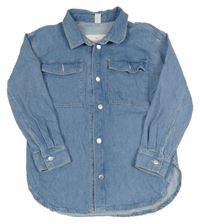 Modrá rifľová košeľová bunda H&M