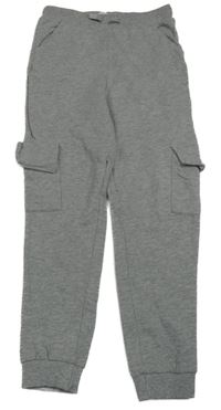 Šedé melírované cargo tepláky Sinsay