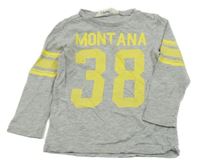 Šedé melírované triko s číslem H&M