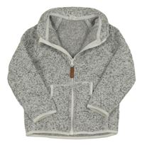 Šedá melírovaná pletená propínací mikina H&M