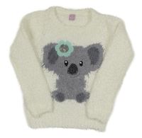 Smotanový chlpatý sveter s koalou Dopodopo