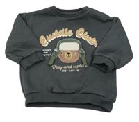 Antracitová mikina s medvěďom F&F