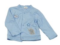 Svetlomodrá podšitá prepínaci mikina so slonom Orsolino