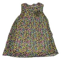 Ružovo-žlto-modré vzorované šifónové plisované šaty Kiki&Koko