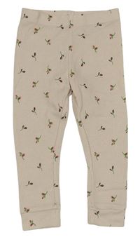 Pudrové rebrované pyžamové nohavice s kvítky Primark
