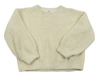 Smotanový pletený crop sveter zn. H&M