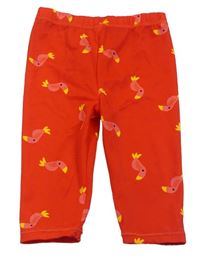 Červené vzorované UV nohavice s papoušky zn. M&S