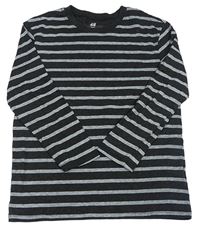 Černo-šedé pruhované triko H&M