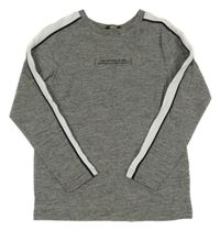 Šedé melírované triko s bílým pruhem George