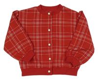 Červená kockovaná prepínaci mikina H&M