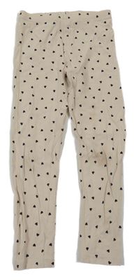 Smotanové legíny so srdiečkami H&M