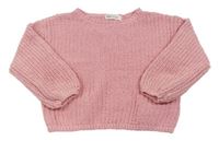 Ružový žinylkový sveter H&M