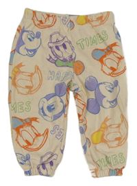 Béžovo-barevné tepláky s Mickeym a kapucí H&M