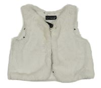 Biela kožušinová podšitá vesta