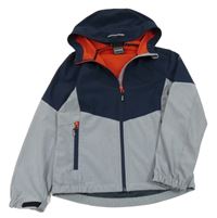 Tmavomodro-světlešedá softshellová bunda s kapucí Icepeak