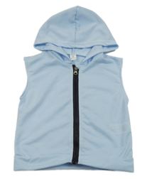 Svetlomodrá prepínaci vesta s kapucňou Shein