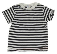 Bielo-antracitové pruhované tričko Topomini