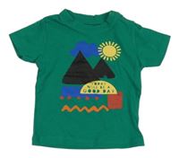 Tmavozelené tričko s horami Primark