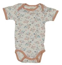 Bielo-ružovo-zelené kvetované body