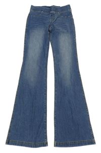 Modré flare tregíny riflového vzhledu H&M