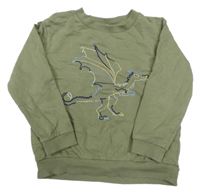 Khaki mikina s drakom