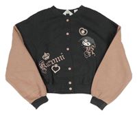 Antracitovo-staroružová baseballová crop mikina s Kuromi H&M