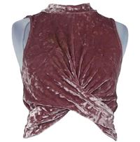 Dámský rezavý sametový crop top Topshop 