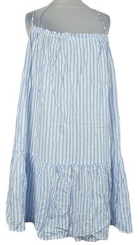 Dámske světlemodro-biele pruhované šaty H&M