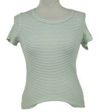 Dámské bílo-zelené pruhované tričko George